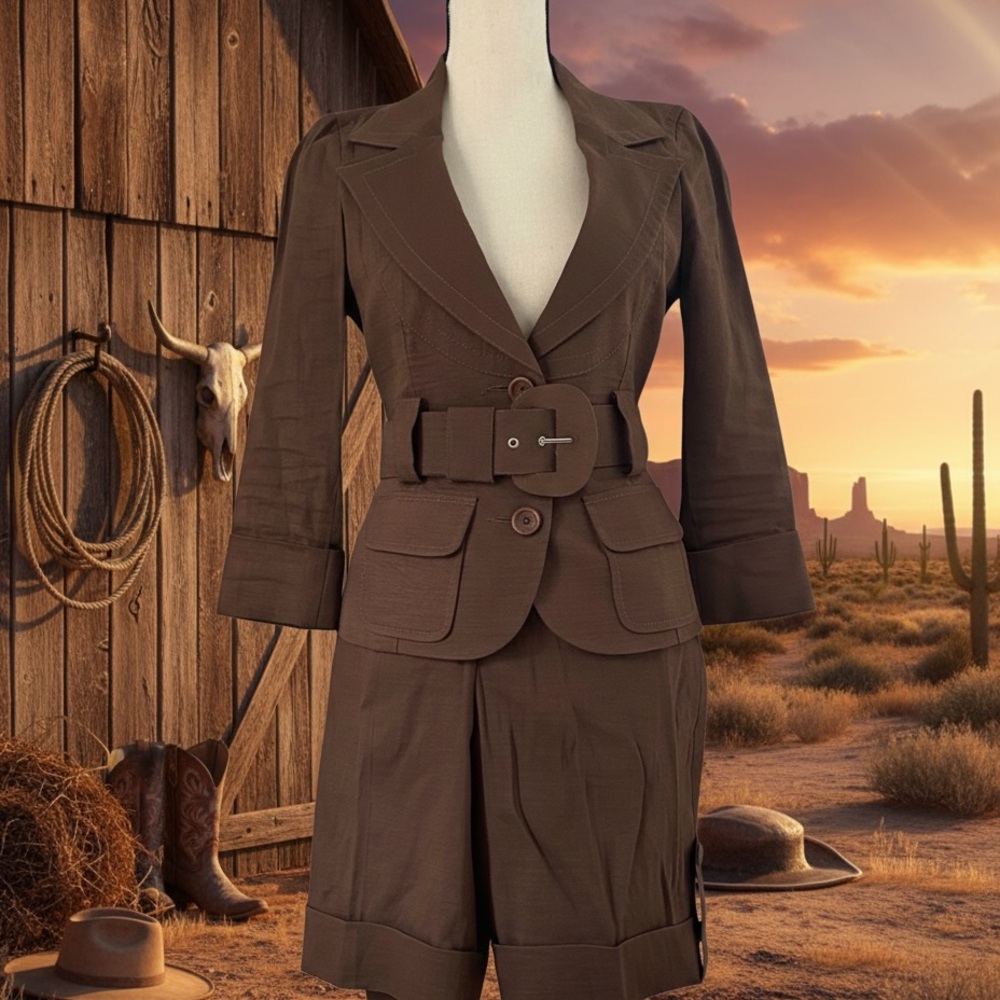 bebe Brown Jacket & Shorts